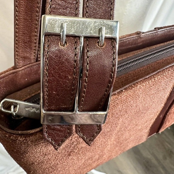 Alexis David Brown Boho Corduroy Suede Handbag Purse Small Y2K Grunge Shoulder B - Picture 4 of 14